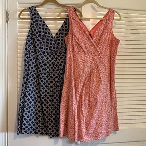 2 Lands’ End cotton fit and flare dresses